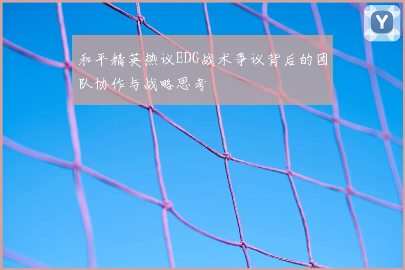 和平精英热议EDG战术争议背后的团队协作与战略思考